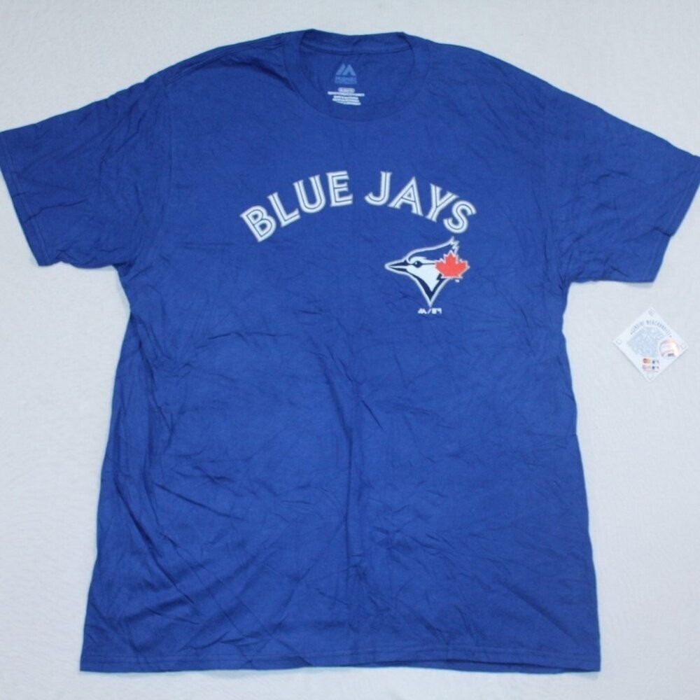 Majestic Men Blue Shirt Extra Large Toronto Blue Jays MLB 27 Guerrero JR XL A
